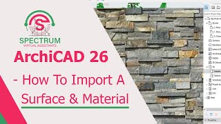 ArchiCAD 26  How To Import A Surface and Material Into ArchiCAD 26 Tutorial [upl. by Tonl]