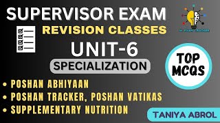 UNIT6 SPECIALIZATION MCQS  POSHAN ABHIYAAN TRACKER amp VATIKAS  SUPPLEMENTARY NUTRITION PROGRAMME [upl. by Aicnarf]