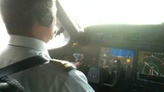 Landing G550 last 500 feet cockpit view from jumpseat [upl. by Ratha]