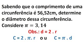 Diâmetro de uma circunferência [upl. by Cate737]