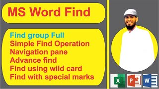 Ms Word Lecture  22  MS Word Find editing group  MS Word Tutorial for Beginners to advance [upl. by Alsworth]