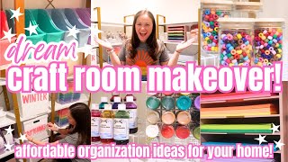 Room makeover clean declutter organize Dream Craft Room Makeover Home organization on a budget [upl. by Acihsay]