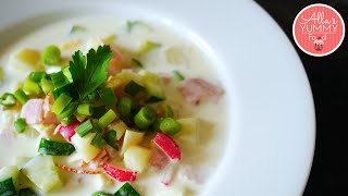 Russian Summer Soup  Okroshka Recipe  Окрошка на кефире [upl. by Letniuq]