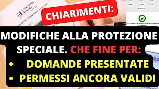 💥 DOMANDE PRESENTATE E PERMESSI DI SOGGIORNO IN CORSO DI VALIDIÀ PER PROTEZIONE SPECIALE [upl. by Llorrad]