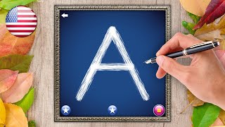 Learn to write Uppercase Letters A to Z  English Alphabet  Letter School Games [upl. by Aznarepse205]