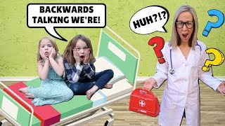 Addy and Maya Talk Backwards at the Toy Doctor [upl. by Sola]