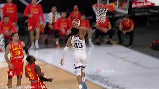 Keldon Johnson with a slam dunk as team USA leads Spain [upl. by Airahcaz]