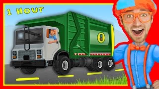 Explore Machines with Blippi  Garbage Trucks and More [upl. by Ellehcam463]