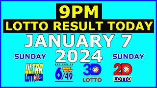 9pm Lotto Result Today January 7 2024 Sunday [upl. by Icrad136]