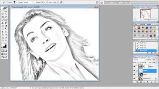 How to make pencil drawing in Photoshop Cs3  Its easy to sketch [upl. by Reiser266]