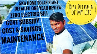 5KW Solar Power Plant  One Year Ownership Review  ProsCons [upl. by Waal133]