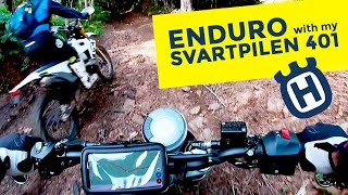 SVARTPILEN 401  HARD ENDURO ROCKS MUD AND BAD TYRES [upl. by Mloc]