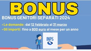 Bonus genitori separati in stato di bisogno domanda e requisiti INPS Novità inps [upl. by Renrew]