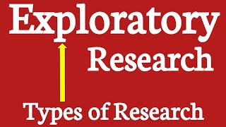 Exploratory Research  Types of Research [upl. by Adanar]