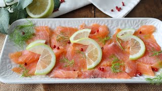 LANTIPASTO DELLA VIGILIA CHE SI PREPARA IN POCHI MINUTI Carpaccio di salmone affumicato [upl. by Yoho]