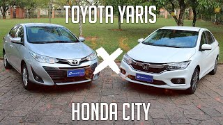 Comparativo Toyota Yaris XL x Honda City LX [upl. by Norihs]