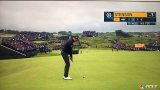 Henrik Stenson breaks club after shank at The Open [upl. by Yanttirb]