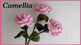 Crochet Camellia flowers  Pretty in Pink [upl. by Isador55]