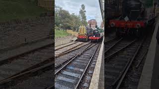 Swanage railway T3 engine going to the front to pull the main carriages SwanageRailwayOfficial [upl. by Eedrahc311]