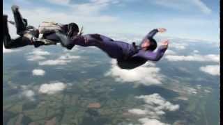 Skydiving AFF 1 gone bad student loses both instructors flips upside down and spins out of control [upl. by Eilyw]