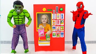 Vlad and Niki  Kids story with superheroes vending machine [upl. by Ihn]