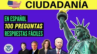 2024  100 PREGUNTAS para el examen de ciudadanía americana en ESPAÑOL una sola respuesta [upl. by Oterol]