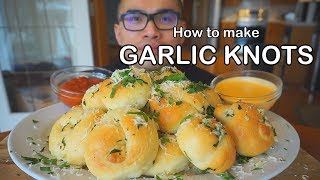 How to make GARLIC KNOTS w CREAMY CHEESE SAUCE [upl. by Telfore]