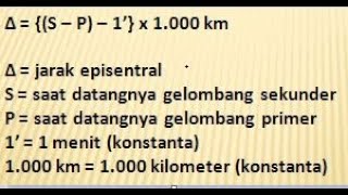 RUMUS MENCARI JARAK EPISENTRUM EPISENTRAL  RUMUS LASKA  CONTOH SOAL  GEOGRAFI [upl. by Bahner]