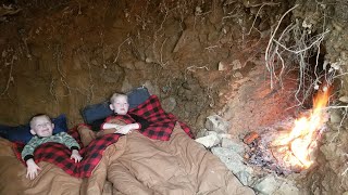 Winter Camping in Underground Bunker  Digging a Primitive Survival Stealth Shelter by Hand [upl. by Halimaj]