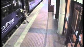 CCTV released of drunk woman falling under train [upl. by Annil]