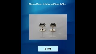 Black cufflinks 925 silver cufflinks Cufflink set Handmade Retro Shape Luxury Cufflinks uniqu [upl. by Brindle]