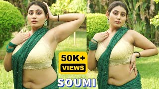 SOUMI  GREEN BRASO SAREE FASHION  SAREE LOVER  BONG BEAUTY  Part 2 [upl. by Veedis]