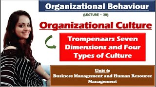 Trompenaars Seven Dimensions and Four Types of Culture Organizational Culture HRM NTAUGC NET [upl. by Sil]