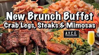 NEW Brunch BUFFET CRAB LEGS STEAKS amp MIMOSAS  AYCE Buffet at Palms [upl. by Atteloj]