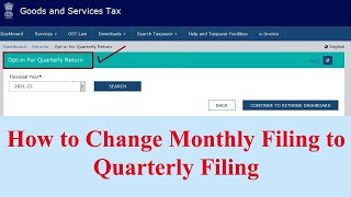 How to opt QRPM SchemeOpt  in quarterly return  optin For Quarterly Return or Monthly Return [upl. by Florina]