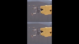 Slow Motion Capture of TASER X2 Deployment amp AntiFelon Identification Tags shorts TASER slowmo [upl. by Selig340]