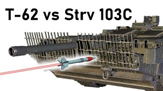 Strv 103 BAR ARMOUR SIMULATION  T62 vs STank  115mm 3BM3 APFSDS Armour Piercing Simulation [upl. by Chad]