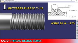 Buttress Thread design in CATIA  Tutorial for beginners [upl. by Ennybor]