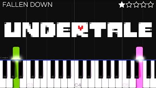 Undertale OST 085  Fallen Down  EASY Piano Tutorial [upl. by Dorris]