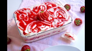 Raffaello Erdbeer Tiramisu  einfach und schnell ohne Alkohol  no bake [upl. by Bendite128]