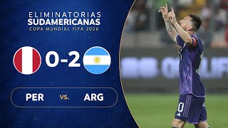 PERÚ vs ARGENTINA 02  RESUMEN  ELIMINATORIAS SUDAMERICANAS  FECHA 3 [upl. by Mellen]