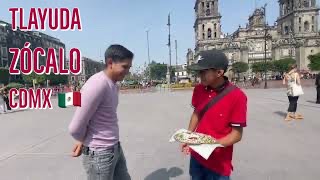 Tlayudas en el Zócalo CDMX  Tlayuda in Mexico City 🇲🇽 [upl. by Runkle]