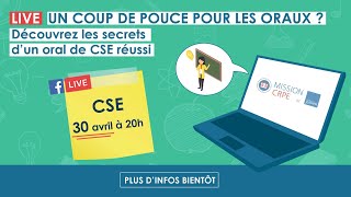 Mission CRPE  LIVE ▶️  ADMISSION ⏰Derniers conseils avant loral de CSE ‼️ [upl. by Wise]