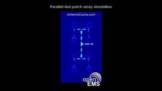 Patch Antenna Array EMfield Animation for Parallel Feeding Technique [upl. by Hindorff]