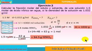 Fracción molar con soluciones químicas [upl. by Akeryt]