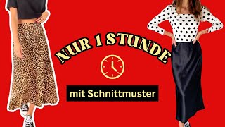 Satinrock nähen  Maxi Bias Skirt Anleitung  für Anfänger [upl. by Panchito526]