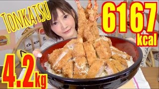 【MUKBANG】 Pork Cutlets Mountain With Fried Shrimp amp 6 Cups of Rice  42kg 6167kcal CC Available [upl. by Hal]