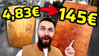 AUS DEM BAUMARKT  MIT DIESEM TRICK Stirnholz Schneidebrett ganz einfach bauen  WickisWelt DIY [upl. by Ynaiffit]