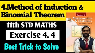 11th MATHS 2Chapter 4 Method of Induction and Binomial TheoremExercise 44PRADEEP GIRI SIR [upl. by Pearline]