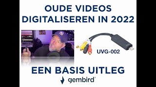 Eenvoudig je oude videos digitaliseren met de UVG002 van Gembird Een basis uitleg [upl. by Lekkim666]